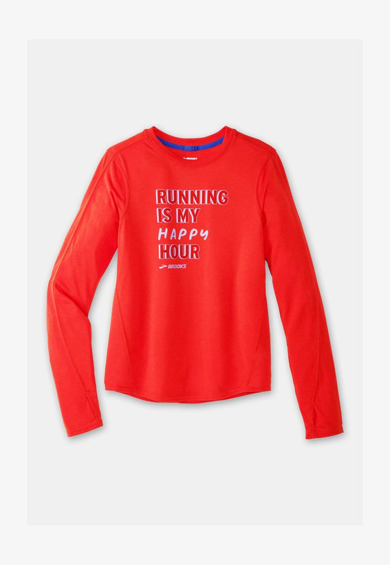 تیشرت آستینبلند رانینگ بروکس مدل Distance Graphic