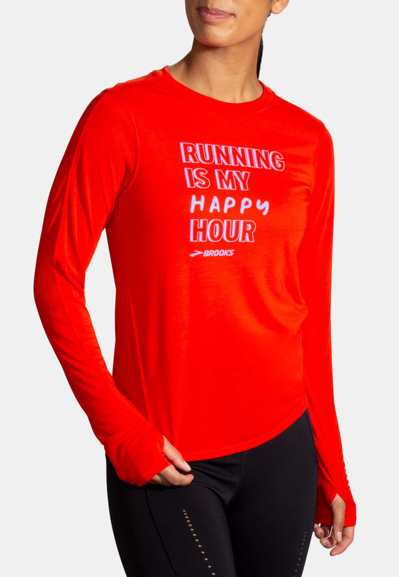 تیشرت آستینبلند رانینگ بروکس مدل Distance Graphic